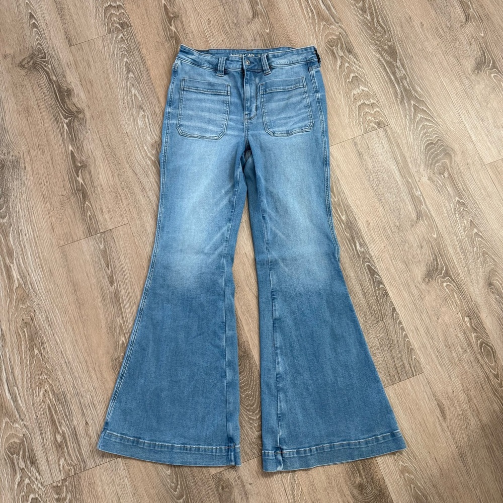 American Eagle Outfitters Light Blue Wide Leg Jeans